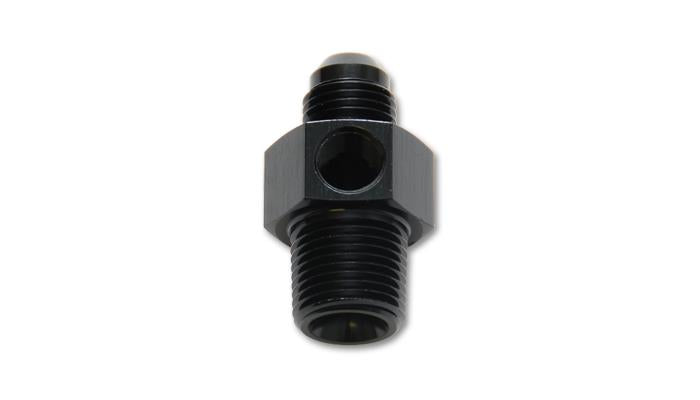 Vibrant -6AN Male to 3/8 inch NPT Male Union Adapter Fitting with 1/8 inch NPT Port