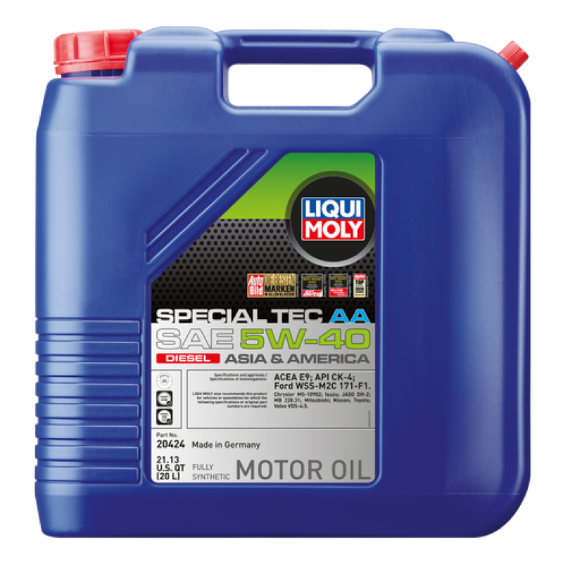 LIQUI MOLY 20L Special Tec AA SAE 5W40 Diesel Motor Oil – Premium Synthetic for Modern Diesel Engines