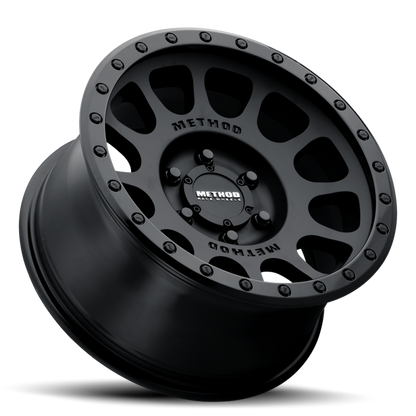Method Wheels MR305 NV 17x8.5 Inch Matte Black and Gloss Black Wheel with 8x6.5 Bolt Pattern