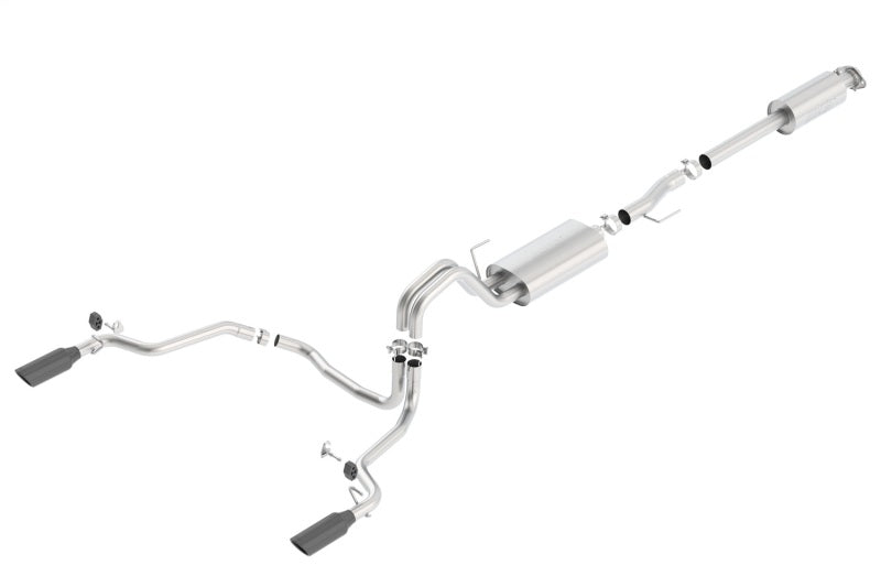 Borla 140614BC Touring Cat-Back Exhaust System for 2015-2020 Ford F-150 with 2.7L/3.5L V6 EcoBoost and 5.0L V8 Engines, Black Chrome Finish