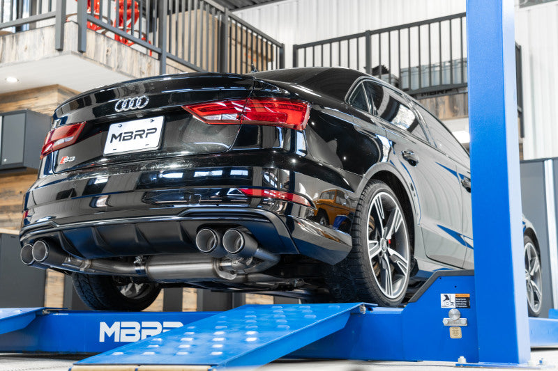 MBRP Armor Pro Series T304 Stainless Steel Cat-Back Exhaust System for 2015-2019 Audi S3 with Active Exhaust and Quad Split Rear Exit
