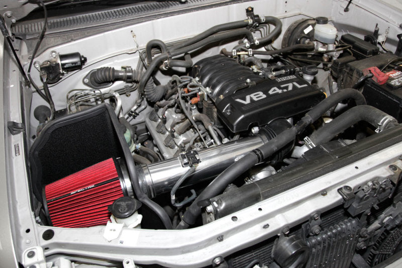 Spectre 05-07 Toyota Sequoia V8-4.7L F/I Air Intake Kit with Red Filter and Polished Aluminum Tubing