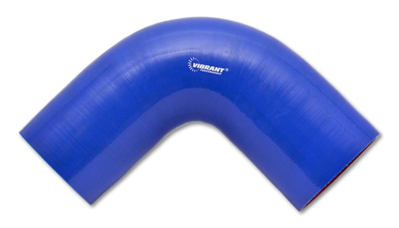 Vibrant 4 Ply Reinforced Silicone 90 Degree Elbow Connector - 2 inch I.D. Blue