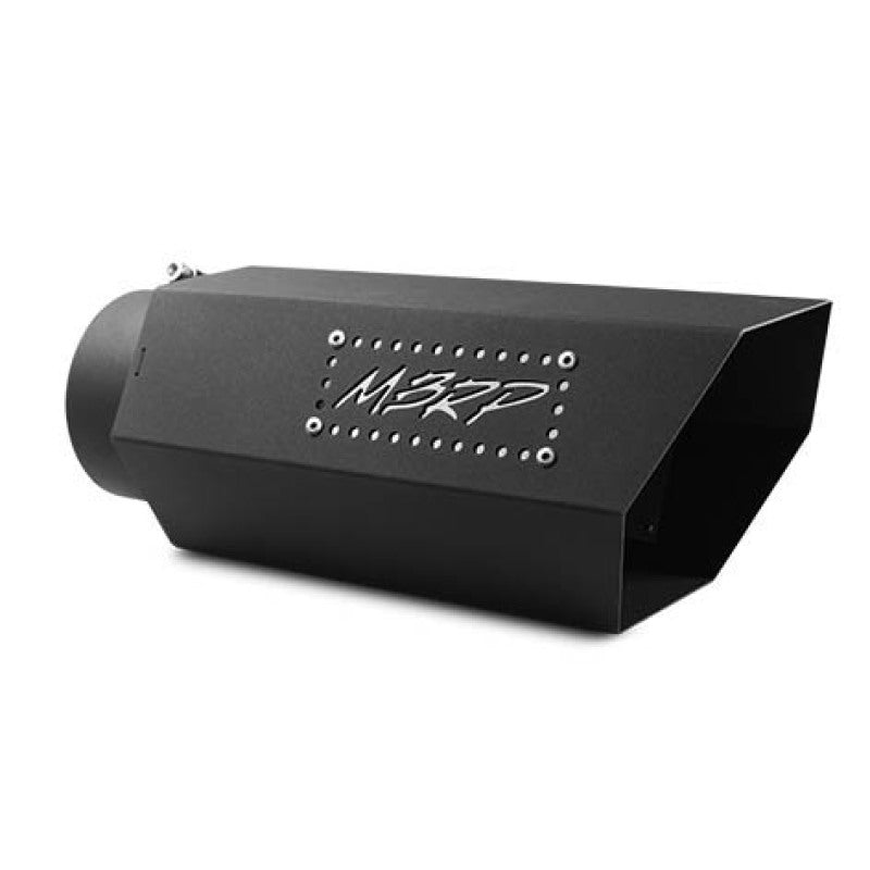 MBRP Universal Hex Exhaust Tip 5 Inch Inlet, 16 Inch Length, Black Coated with Logo - Part Number T5166BLK