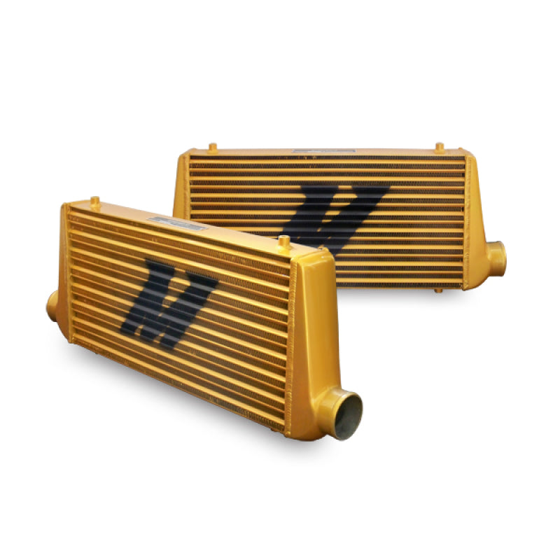 Mishimoto Eat Sleep Race Special Edition Gold M-Line Intercooler - Universal Front-Mount Aluminum Cooler for Enhanced Engine Performance