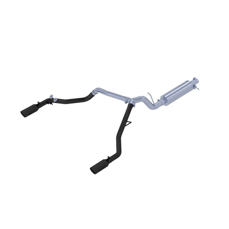 MBRP Armor BLK Series 2019-2022 Ford Ranger 2.3L Dual Split Rear Outlet Cat Back Exhaust System with Black Coated Tips