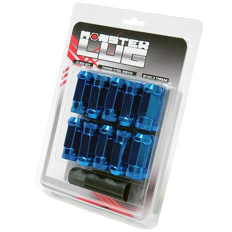 Wheel Mate Monster Locking Lug Nut Set of 4 – Blue 14x1.50, Part #33002U