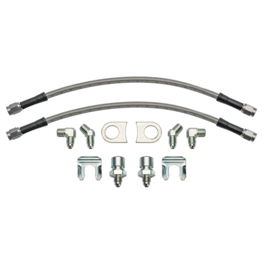 Wilwood 12-inch Brake Line Flexline Kit with Weld-On Bracket Tabs - Part 220-17288
