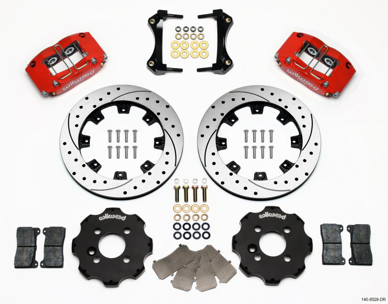 Wilwood Dynapro Radial Front Brake Kit for 2007-2010 Mini Cooper – 12.19-inch Drilled Red Calipers