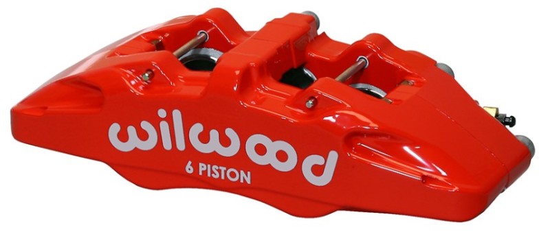 Wilwood Forged Dynapro DP6A Brake Caliper - 5.25-Inch Mount, Red Finish, Left Hand, Part Number 120-13435-RD