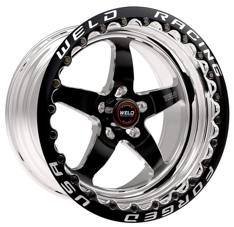 Weld S71 17x10 Inch Black Single Beadlock MT Wheel with 5x120mm Bolt Pattern and 7.2 Inch Backspace