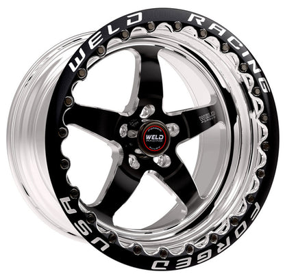 Weld S71 17x10 Inch Black Single Beadlock MT Wheel with 5x120mm Bolt Pattern and 7.2 Inch Backspace