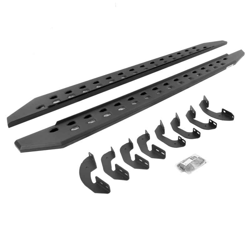 Go Rhino 07-21 Toyota Tundra DC 4DR RB20 Slim Running Boards Kit (Incl. Brackets) - Tex. Blk