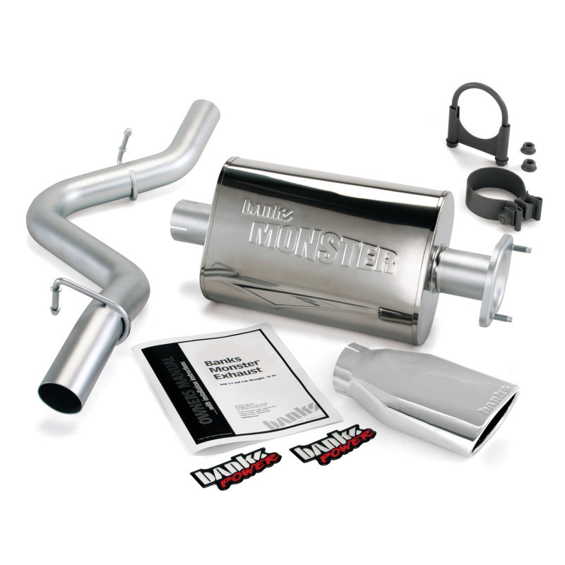 Banks Power 04-06 Jeep Wrangler 4.0L Monster Exhaust System with Stainless Steel 2.5-Inch Tailpipe and Chrome Tip