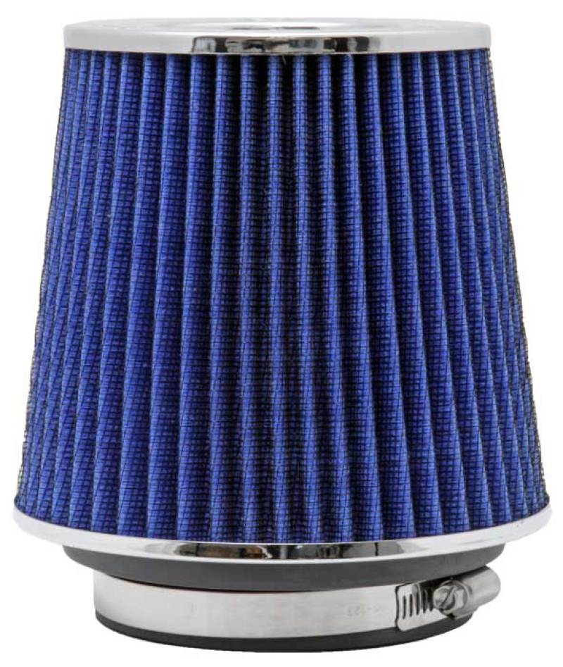 K&N Engineering RG-1001BL Universal Chrome Round Tapered Air Filter - 4-Inch Flange ID, 1.125-Inch Flange Length, 5.5 Inches Height