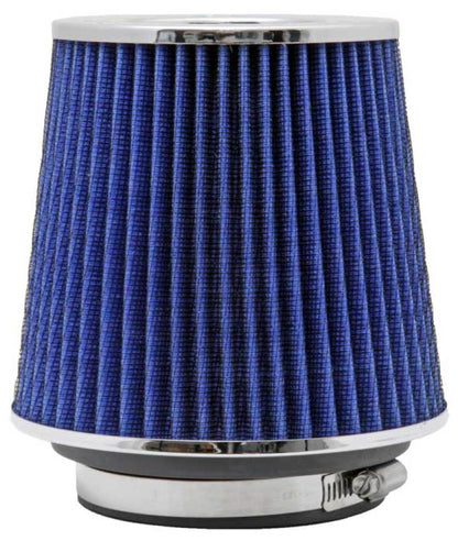 K&N Engineering RG-1001BL Universal Chrome Round Tapered Air Filter - 4-Inch Flange ID, 1.125-Inch Flange Length, 5.5 Inches Height