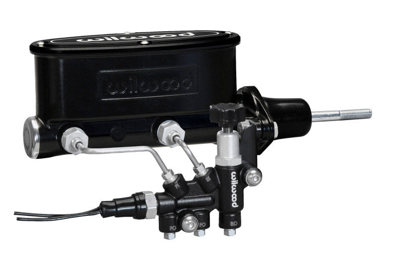Wilwood HV Tandem Master Cylinder Kit with Combination Proportioning Valve – 15/16 Inch Bore Black Finish