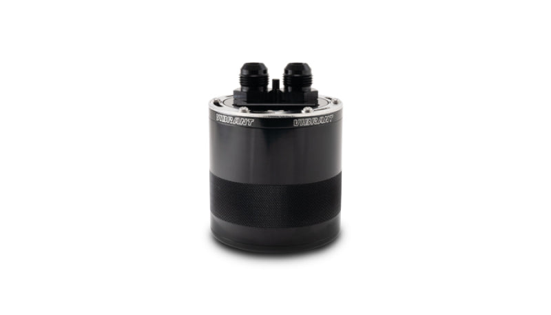Vibrant Small 0.75L 2-Port Catch Can Assembly - Aluminum Oil Catch Can for Automotive Performance