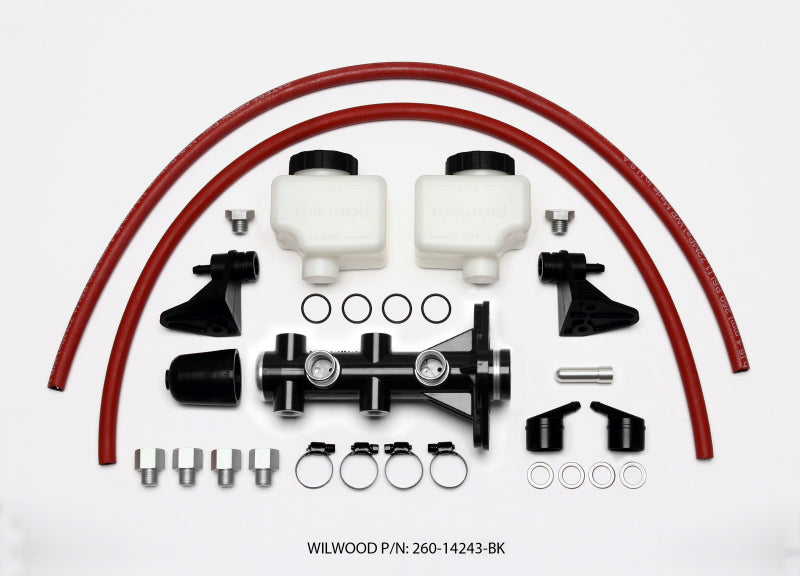 Wilwood Tandem Remote Master Cylinder 1 Inch Bore Black - Reliable Hydraulic Brake Performance