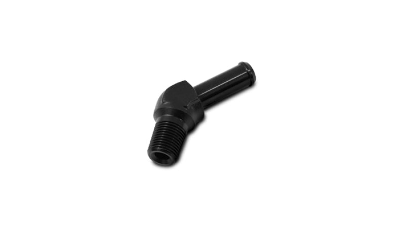 Vibrant 3/8 NPT to 3/8 Inch Barb 45 Degree Fitting - Aluminum Adapter for Automotive Use