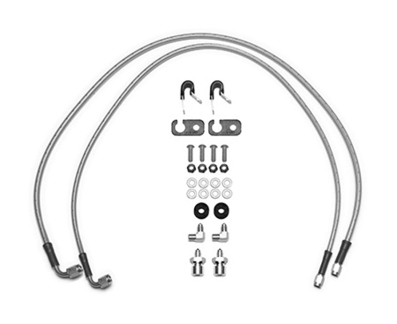 Wilwood Jeep JL Flexline Kit (18-22) – 33-inch Brake Line with 3/16 Inch M10-1.0 Fittings and 1/8-27 NPT 90-Degree Adapter