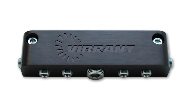 Vibrant Aluminum Vacuum Manifold with 6 Ports – Black Finish, Part #2691