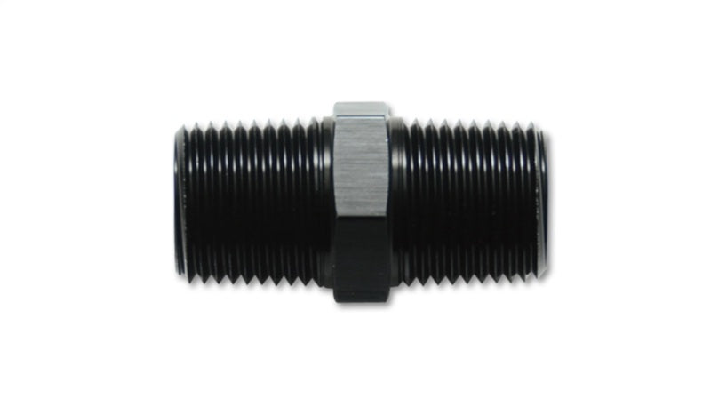 Vibrant 1/8 inch NPT to 1/8 inch NPT Straight Union Pipe Adapter Fitting - Aluminum