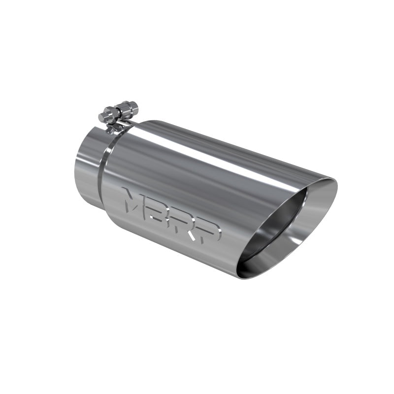 MBRP Universal 5 inch Dual Wall Angled Exhaust Tip - T304 Stainless Steel, 4-inch Inlet