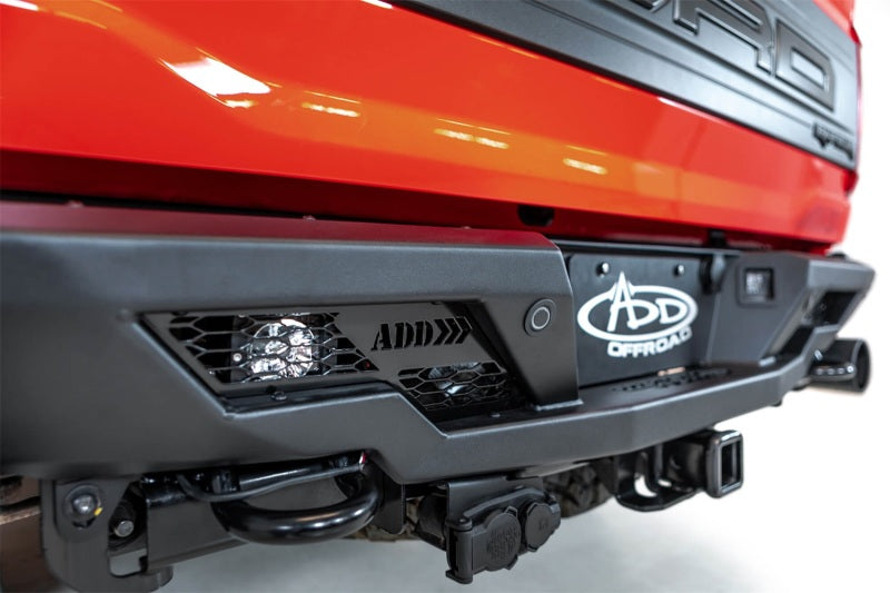 Addictive Desert Designs Stealth Fighter Raptor Rear Bumper for 2021-2023 Ford F-150, Hammer Black with Satin Black Panels