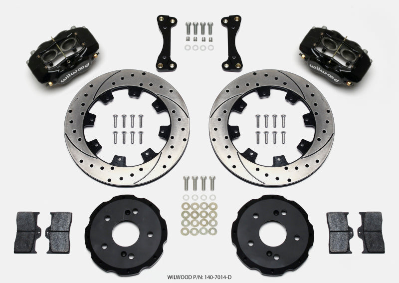 Wilwood Forged Dynalite Front Hat Kit 12.19-inch Drilled Rotors for 2002-2006 Acura RSX