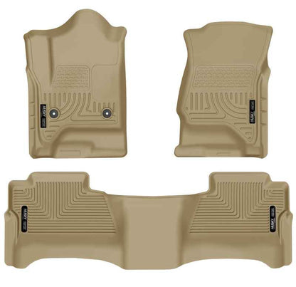 Husky Liners 14 Chevrolet Silverado/GMC Sierra WeatherBeater Tan Front & 2nd Seat Floor Liners