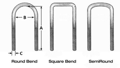 Fabtech Round U-Bolt Kit - 5/8-18 x 18 in. for Truck Lift and Suspension