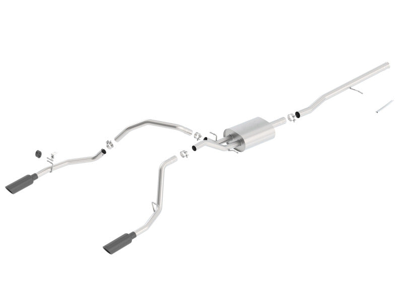 Borla ATAK Cat-Back Exhaust System for 2014-2018 Chevrolet Silverado 1500 and GMC Sierra 1500 with 5.3L V8 - Black Chrome