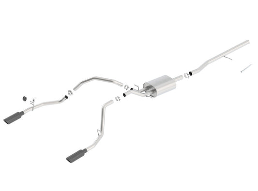 Borla ATAK Cat-Back Exhaust System for 2014-2018 Chevrolet Silverado 1500 and GMC Sierra 1500 with 5.3L V8 - Black Chrome