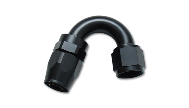 Vibrant -16AN 150 Degree Elbow Hose End Fitting with Black Hard Anodized Finish