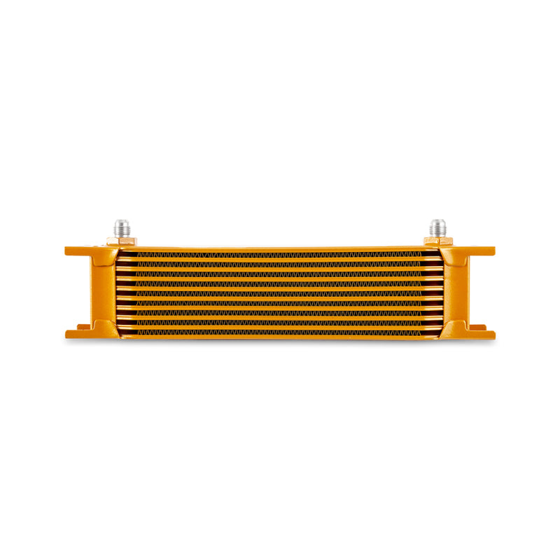Mishimoto Universal -6AN 10 Row Oil Cooler - Gold for High-Performance Engine and Transmission Cooling