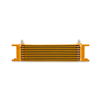 Mishimoto Universal -6AN 10 Row Oil Cooler - Gold for High-Performance Engine and Transmission Cooling