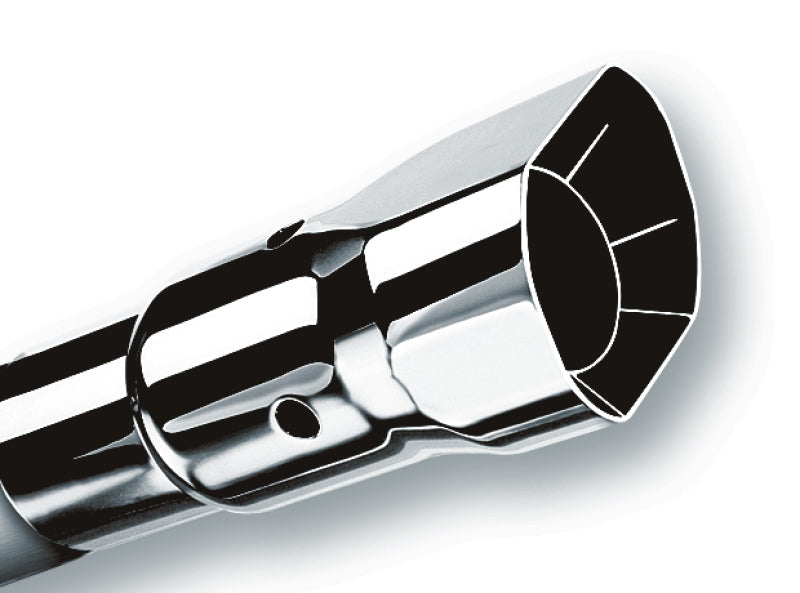 Borla Universal Polished Exhaust Tip Part Number 20115 - 2.25 Inch Inlet, 2.35 x 2.75 Inch Square Angle-Cut Outlet