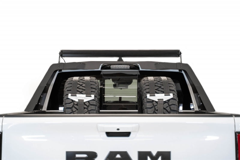 Addictive Desert Designs Stealth Fighter Chase Rack for Ram 1500 TRX (2021-2023) with 50-Inch Light Bar Mount in Hammer Black