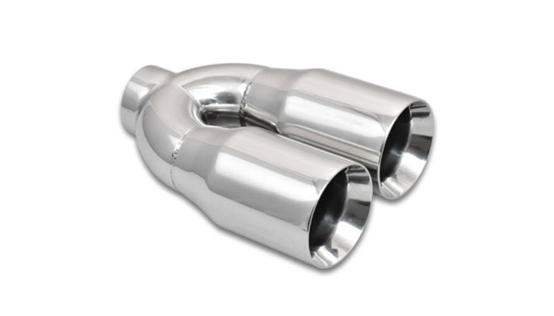 Vibrant 2.5-inch ID Dual 3.5-inch OD Round Stainless Steel Exhaust Tips (Double Wall, Straight Cut)