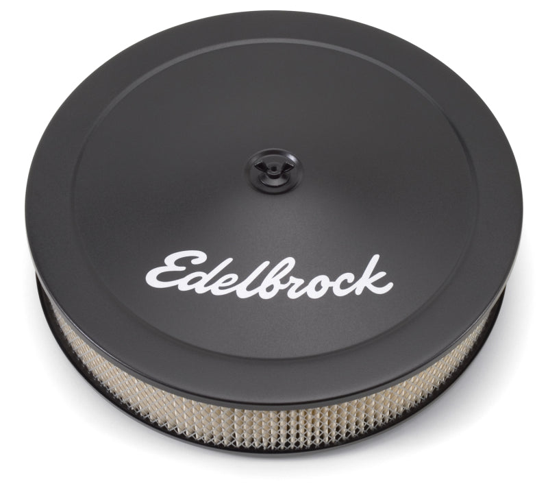 Edelbrock Part 1223 Pro-Flo Series 14-Inch Round Chrome Air Cleaner for Holley and Carter AFB Carburetors