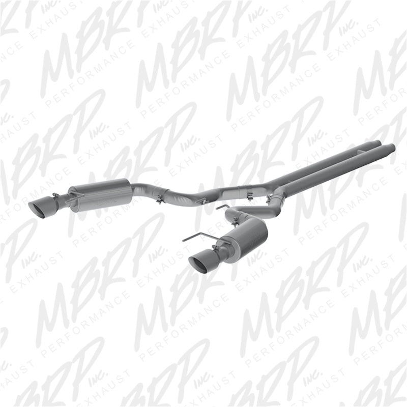MBRP Armor Plus Series 15 Ford Mustang GT 5.0 Convertible T409 Stainless Steel 3-Inch Cat Back Exhaust System with Dual Split Rear Exit
