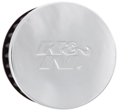 K&N Engineering 62-1440 Chrome and Black Rubber Crankcase Vent Filter – 2.5 Inch Height, 3 Inch Outer Diameter, Clamp-On Design