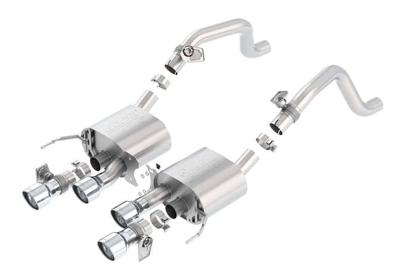 Borla ATAK Axle-Back Exhaust System for Chevrolet Corvette C7 6.2L V8 with NPP Valves and AFM - Polished T-304 Stainless Steel Tips