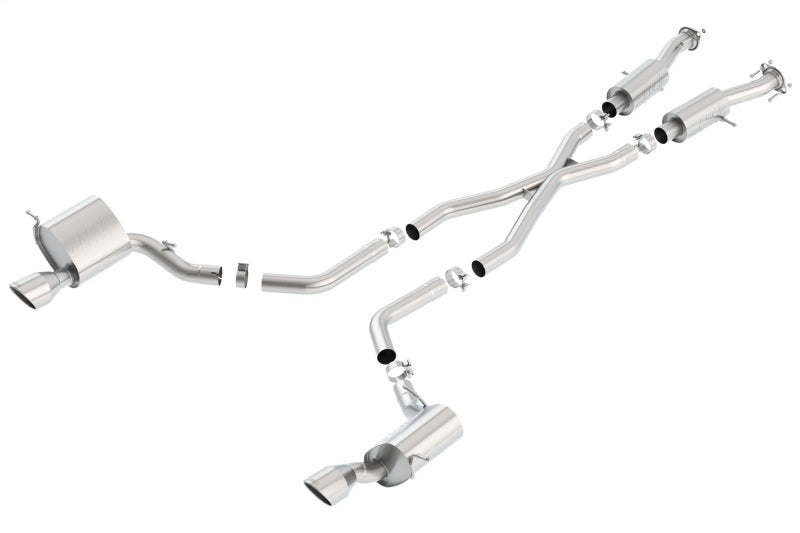 Borla S-Type Dual Round Rolled Exit Cat-Back Exhaust System for 2015-2021 Jeep Grand Cherokee SRT 6.4L V8