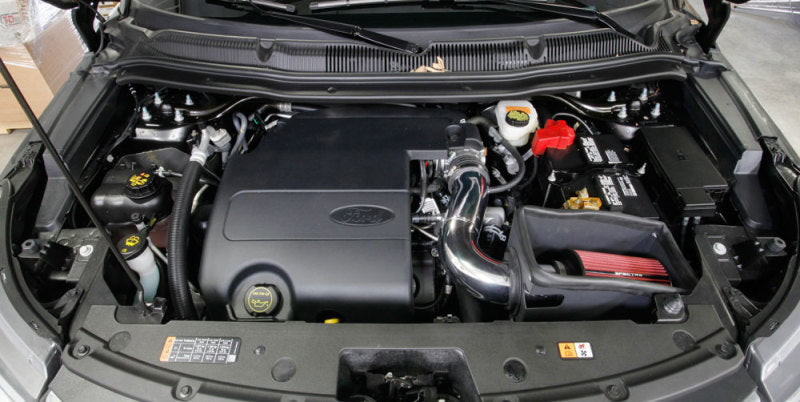 Spectre 9038 Ford Explorer V6-3.5L Air Intake Kit with Polished Aluminum Tubing and Red Filter