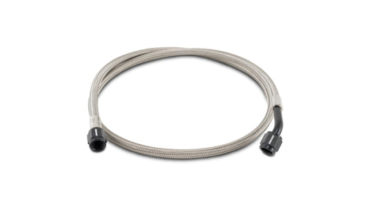 Vibrant Pre-Assembled PTFE Lined Stainless Steel Hose Assembly -4AN, 36 Inch Length, Straight and 45 Degree Hose Ends
