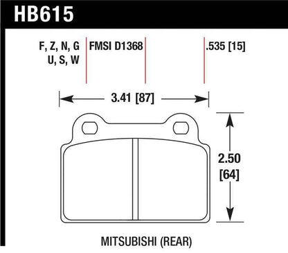 Hawk EVO X HPS Street Rear Brake Pads