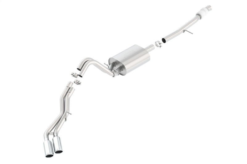 Borla Touring Cat-Back Exhaust System for 2015-2020 Chevrolet Suburban 5.3L V8 — Dual 2.25" Exit with 4" Chrome Tips