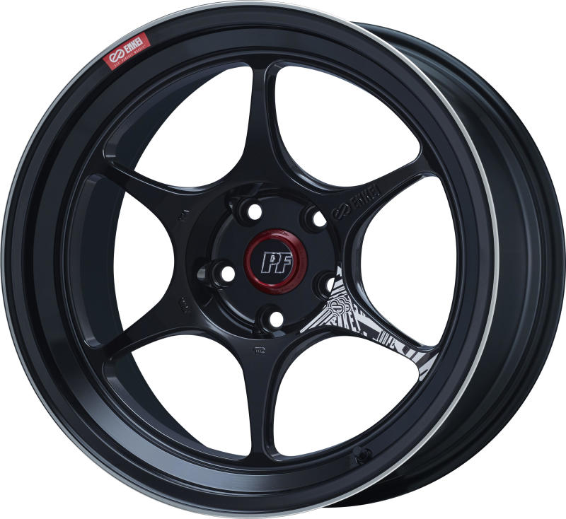 Enkei PF06 18x9.5 Inch Alloy Wheel with 5x100 Bolt Pattern and 40mm Offset, Black Machined Finish